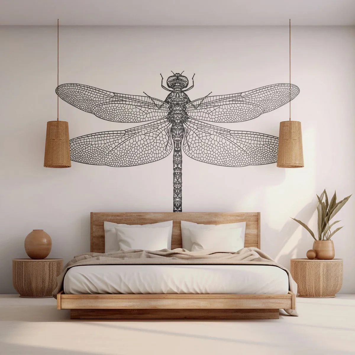 Självhäftande Fototapet Deluxe Sticker - Precision i naturen - Trollslända, Insekt, Minimalistisk - 450x315 cm