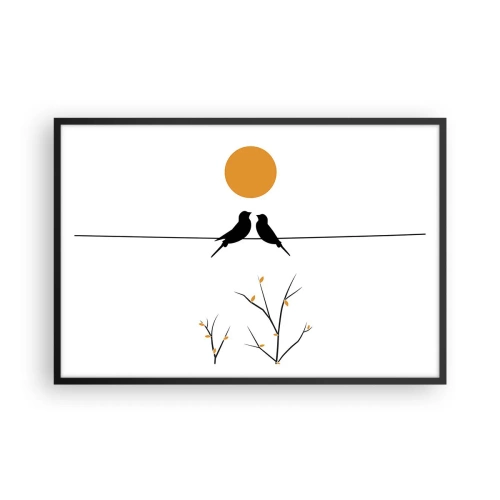 Affisch i svart ram - Näktergalens kväll - 91x61 cm