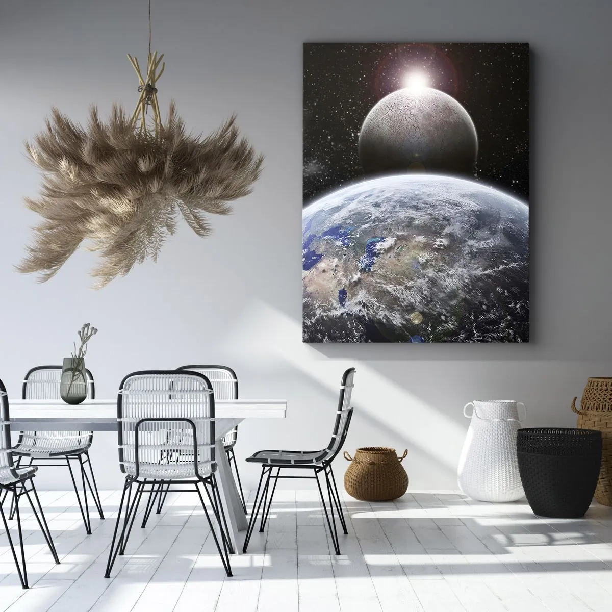 Canvastavla - Bild på duk - Rymdlandskap - soluppgång - 50x70 cm