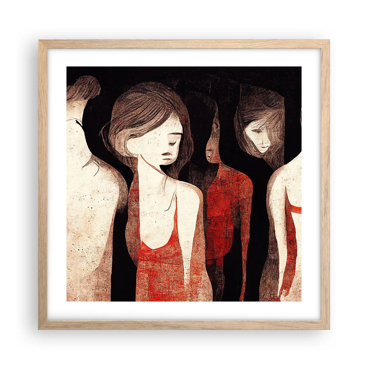 Affisch i ram av ljusek - Madonnor av mörker - 50x50 cm