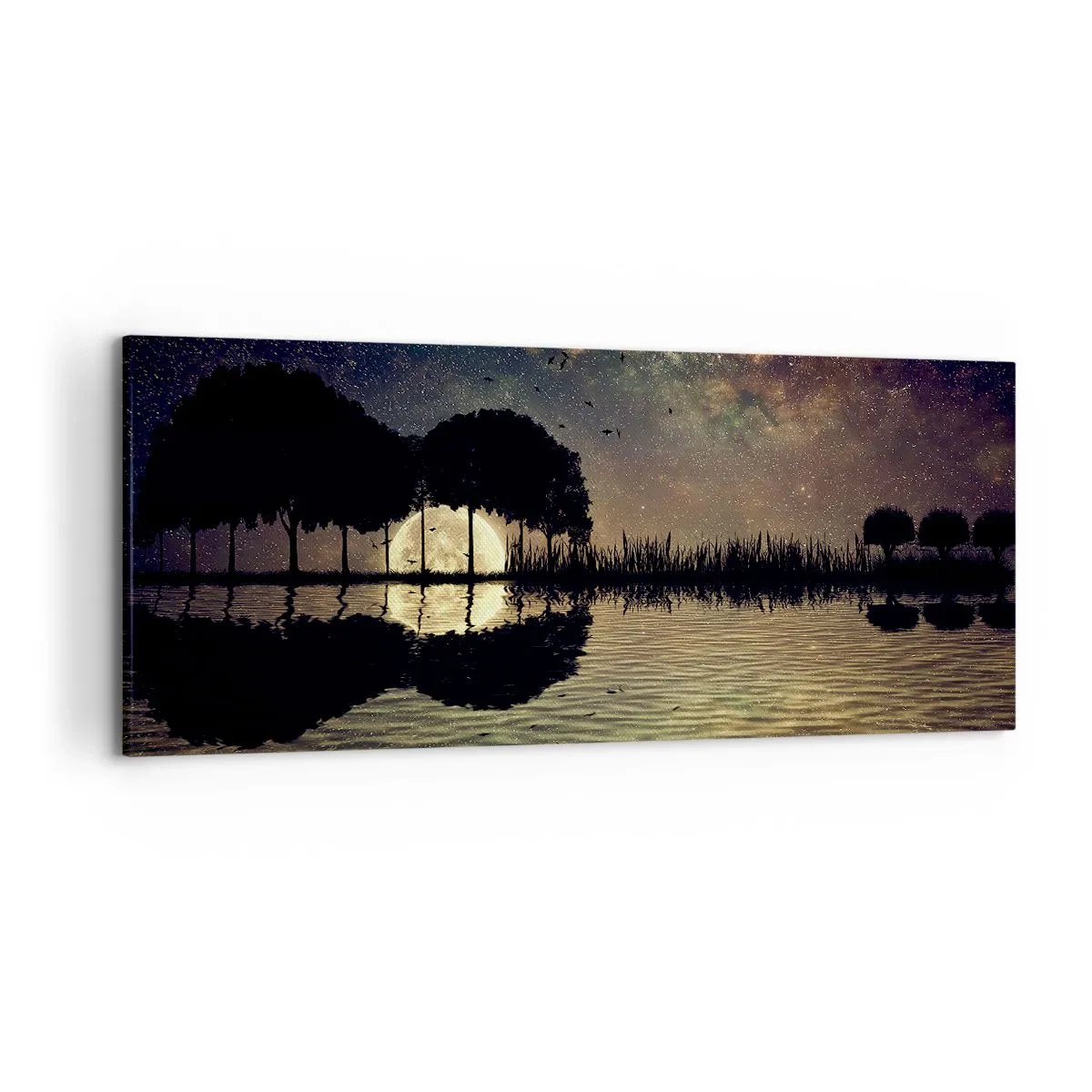 Canvastavla - Bild på duk - En natt i världens ände - 120x50 cm