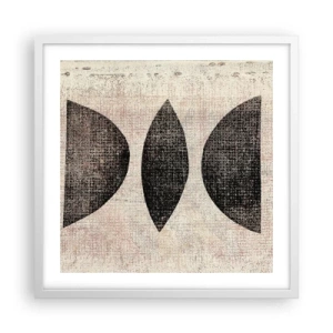 Affisch i vit ram - Etnisk abstraktion - 50x50 cm