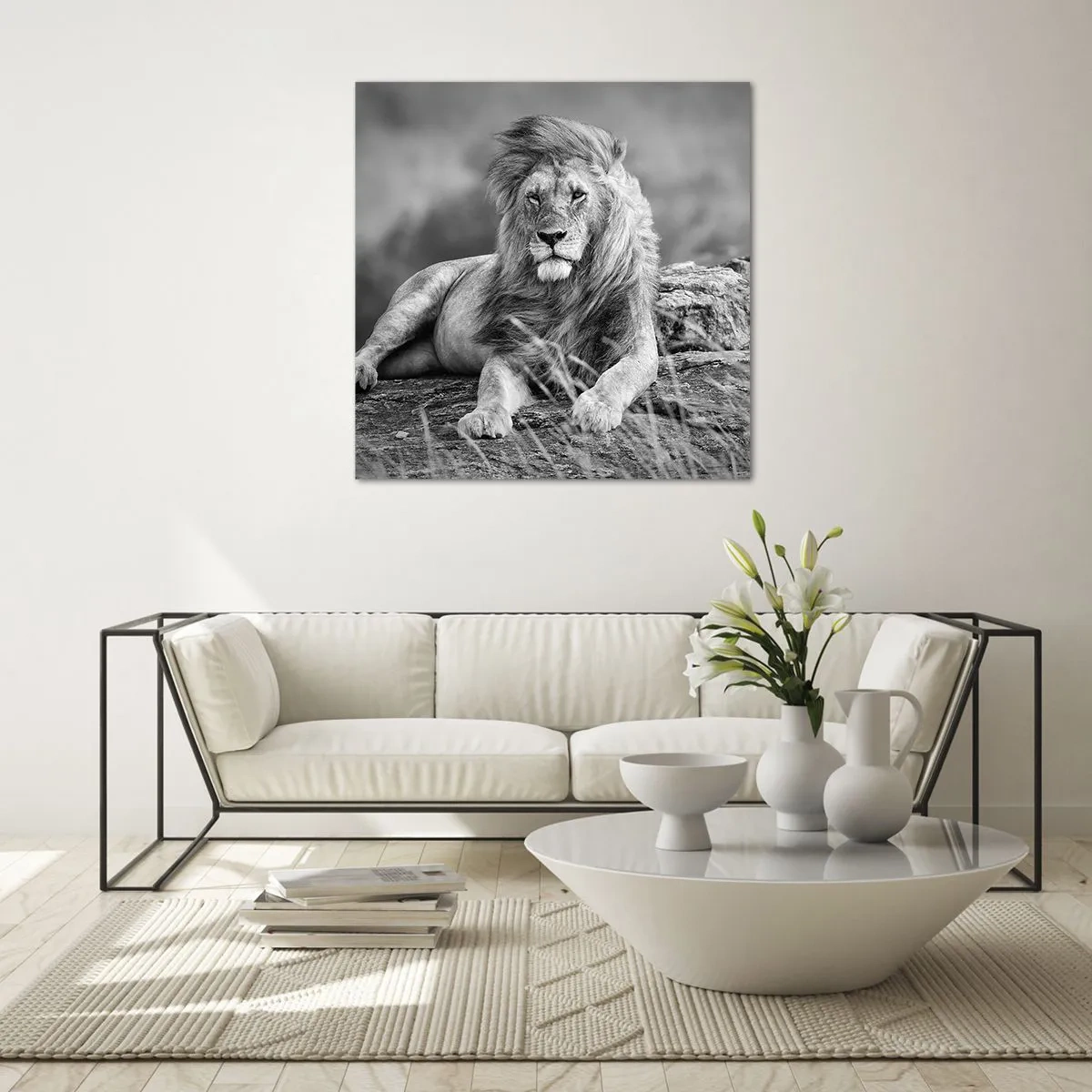 Glastavla - Bild på glas - Kunglig siesta - 30x30 cm