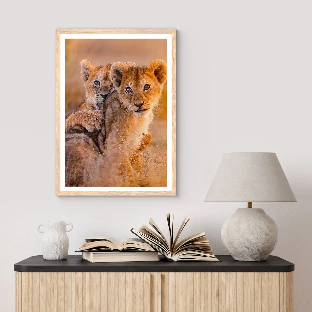 Affisch i ram av ljusek - Stör inte! Vi har kul - 61x91 cm