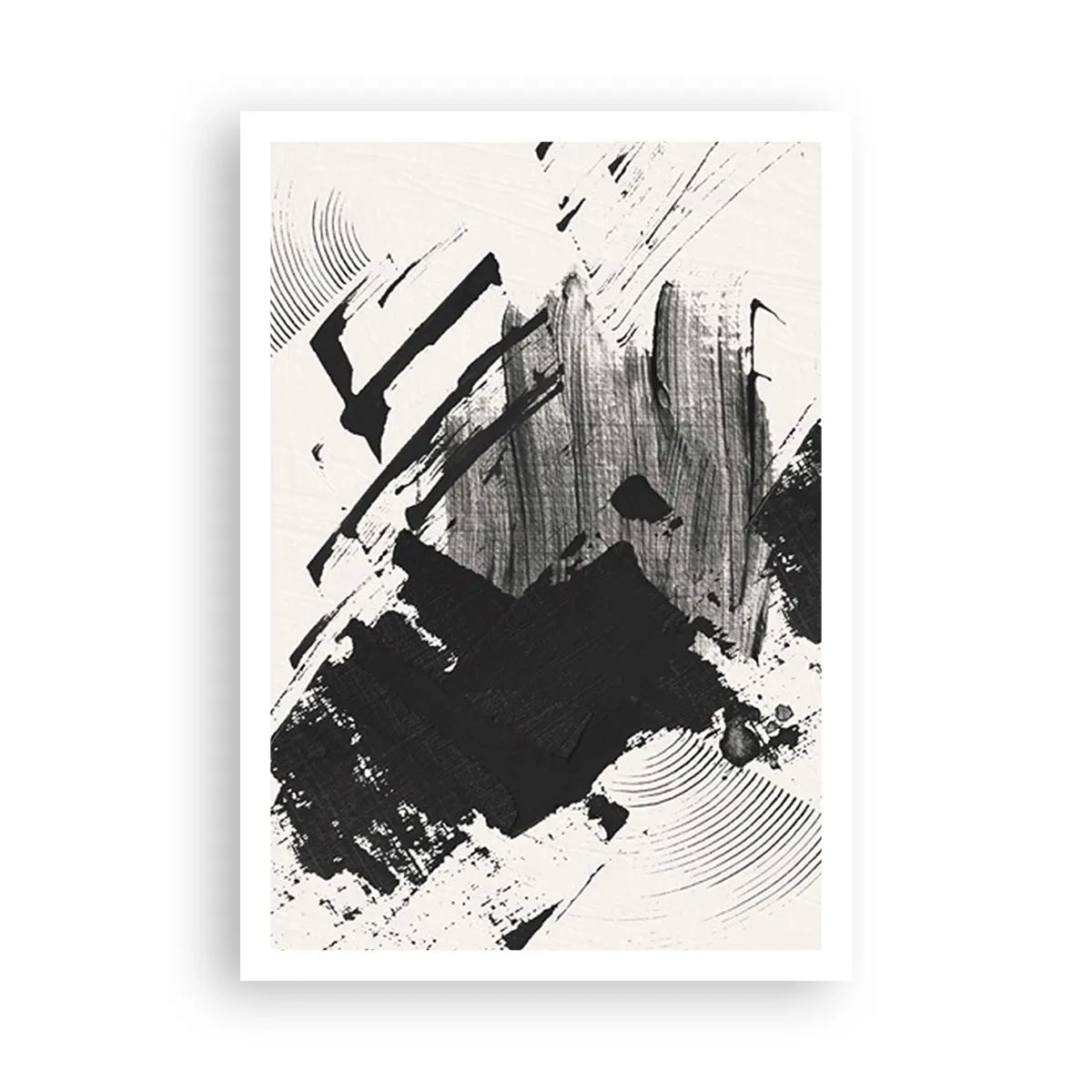 Affisch - Abstraktion - uttrycket av svart - 70x100 cm