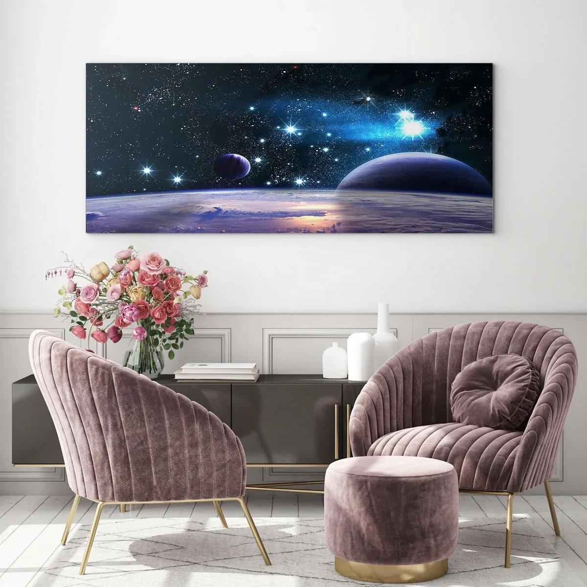 Glastavla - Bild på glas - Fortfarande ensamma? - 100x40 cm