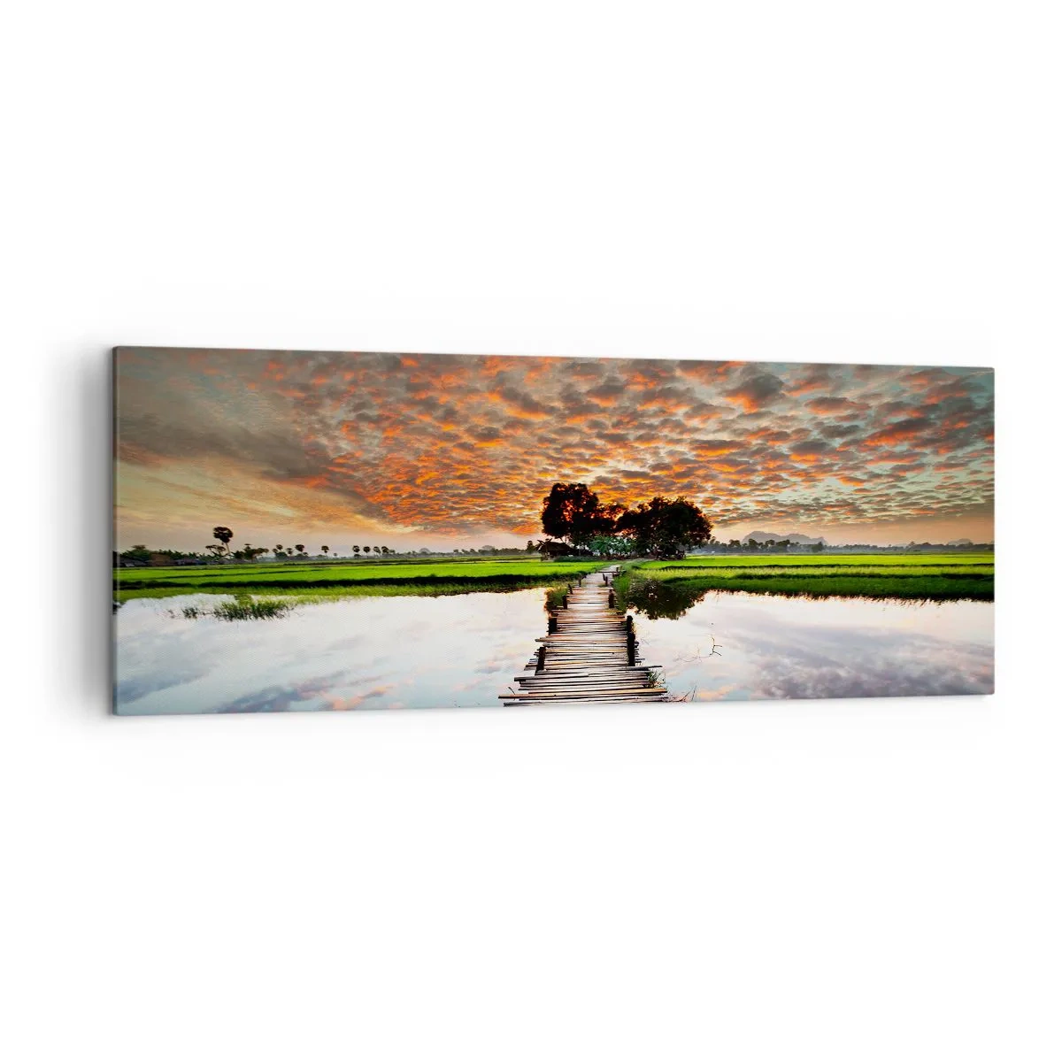 Canvastavla - Bild på duk - Fäll ut armarna - andas  - 140x50 cm