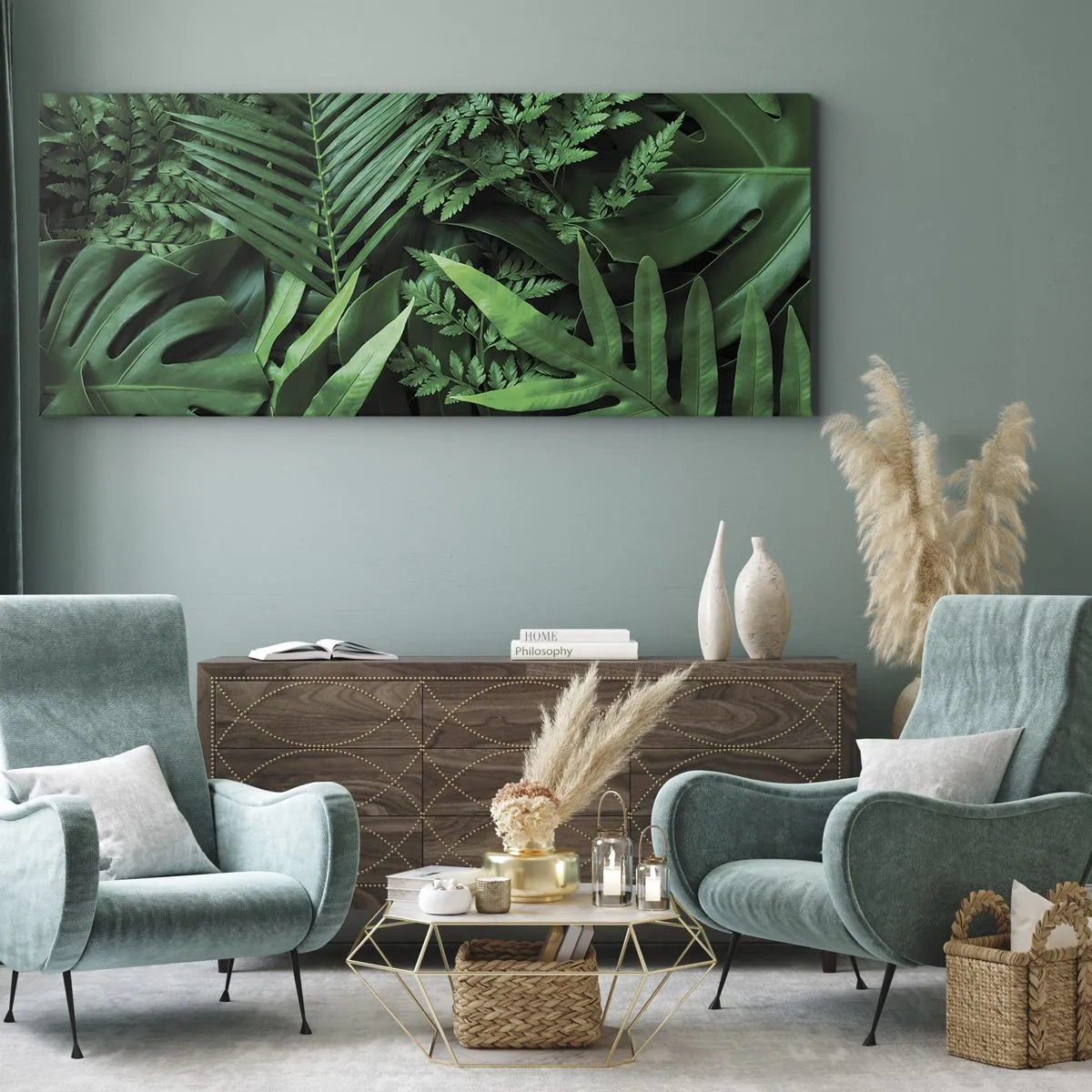 Canvastavla - Bild på duk - Omgärdade av grönskan - 100x40 cm