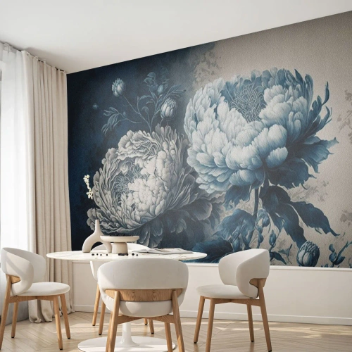 Fototapet Premium Canvas - Ett väl matchat par - Blommor, Klassisk, Rokoko - 400x280 cm
