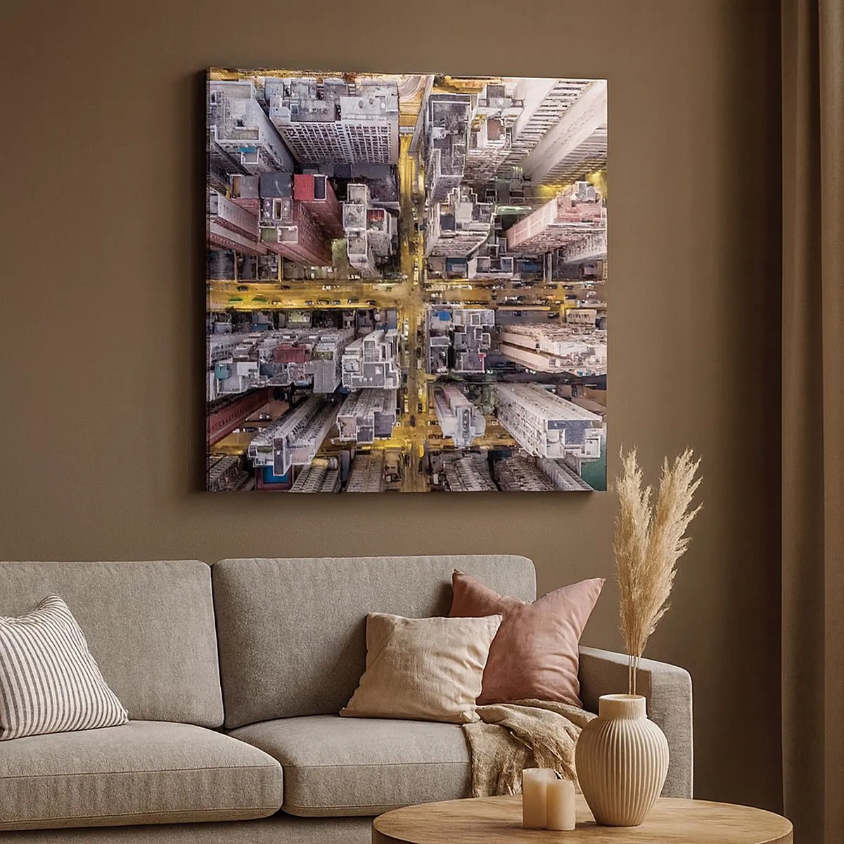 Canvastavla - Bild på duk - Hälsningar från Hongkong - 30x30 cm