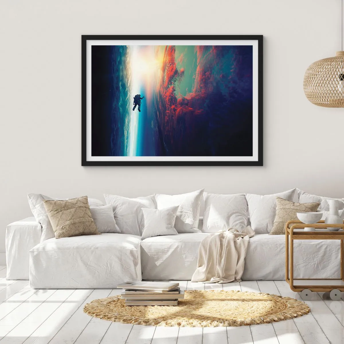 Affisch i svart ram - Stå emot universumet - 91x61 cm