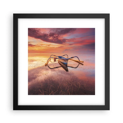 Affisch i svart ram - Tropiska kvällens lugn - 30x30 cm