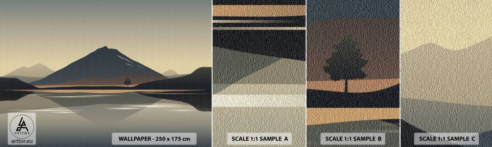Fototapet Prov Standard Eco - Spegelbild - Isberg, Bit, Landskap - 100x30 cm
