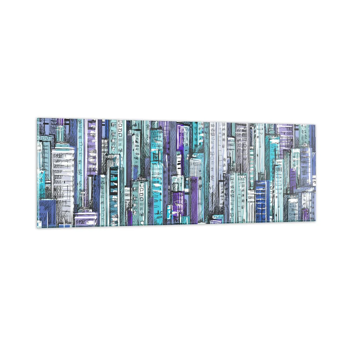 Glastavla - Bild på glas - Blått från himlen - 90x30 cm