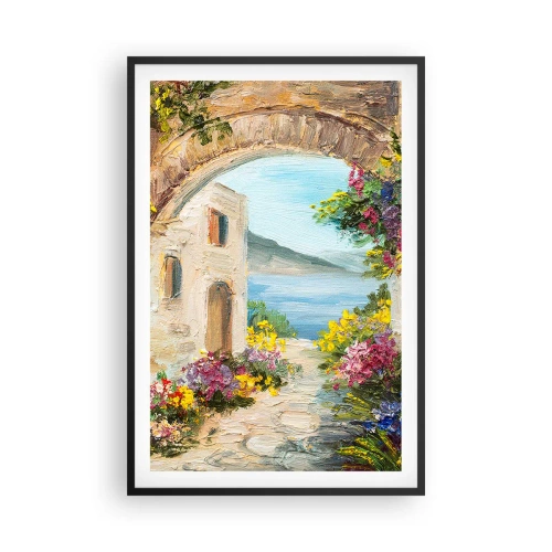 Affisch i svart ram - Kustprovinsens charm - 61x91 cm
