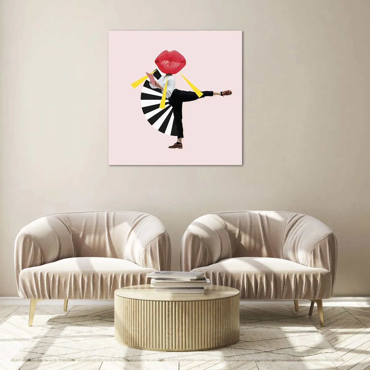 Glastavla - Bild på glas - Surrealistisk pop-art - 70x70 cm