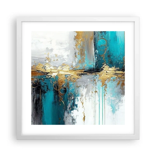 Affisch i vit ram - Allting flödar - 40x40 cm