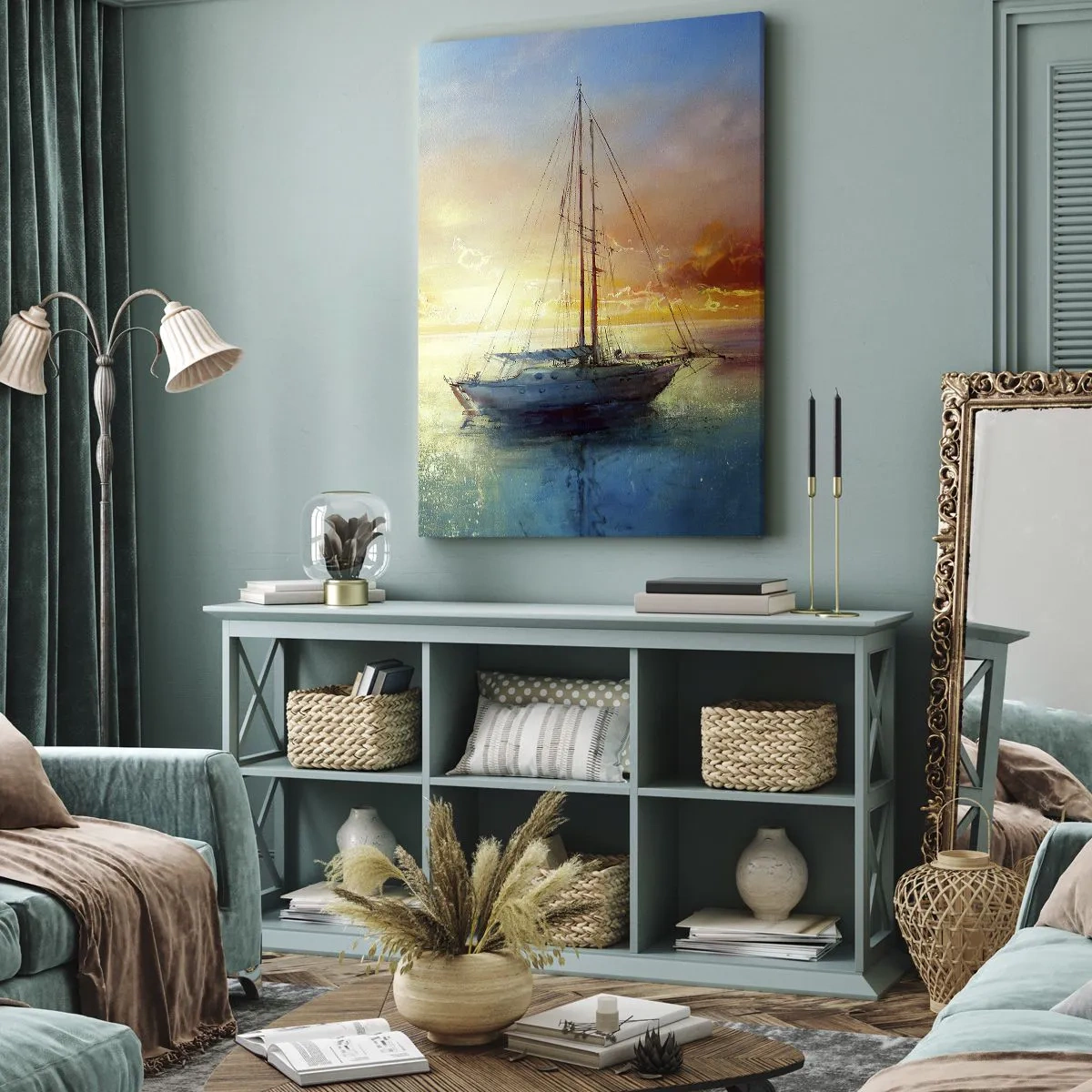 Canvastavla - Bild på duk - I guldviken - 50x70 cm