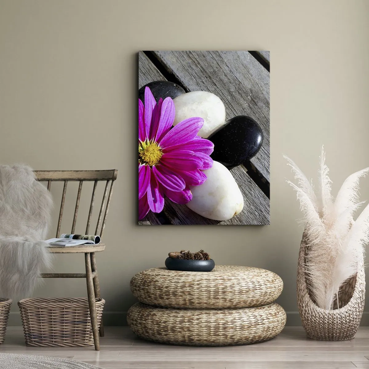 Canvastavla - Bild på duk - Avkoppling på bryggan - 65x120 cm