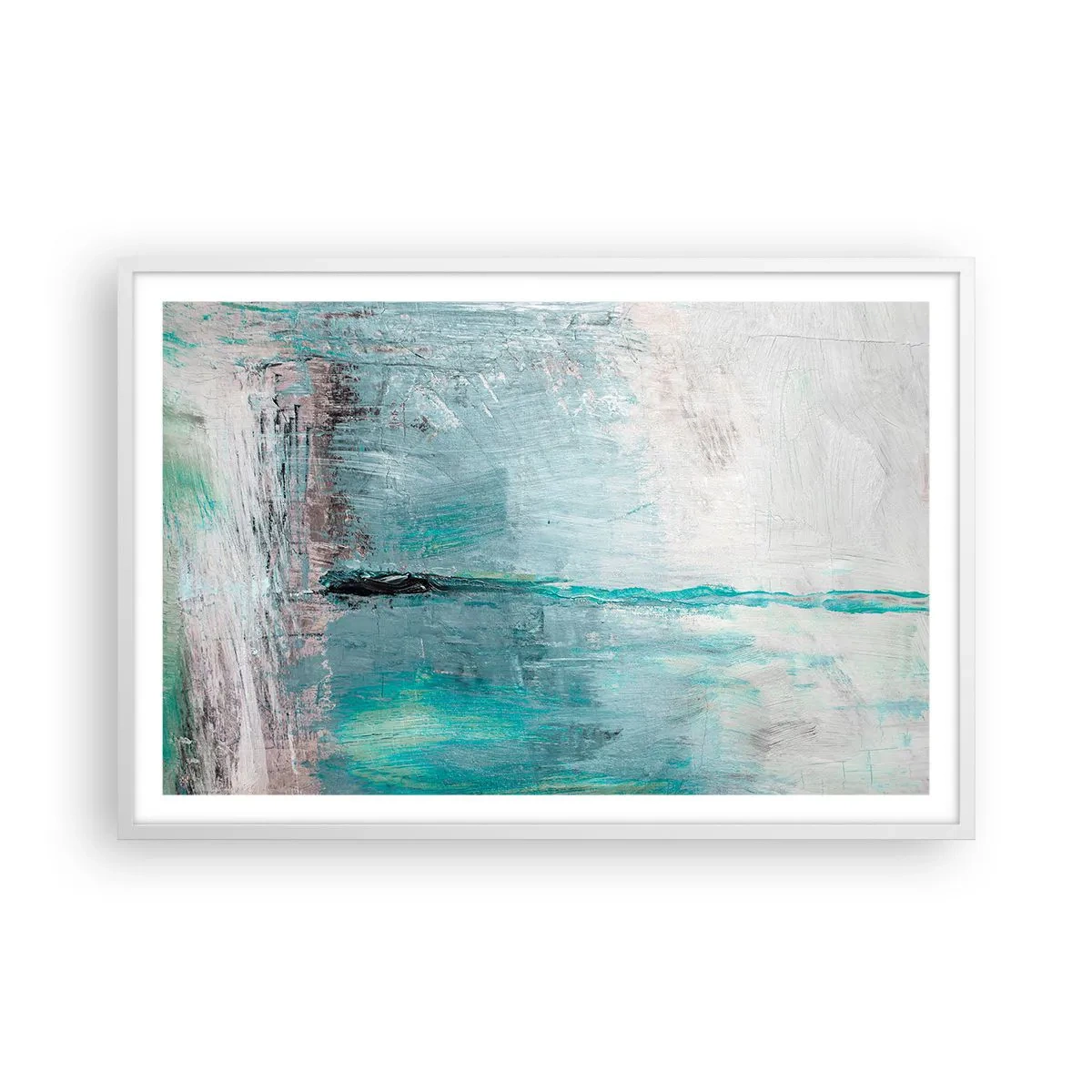 Affisch i vit ram - Horisontellt i blått - 91x61 cm