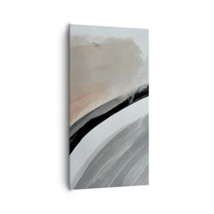 Canvastavla - Bild på duk - Komposition: en båge av svart och grått - 65x120 cm