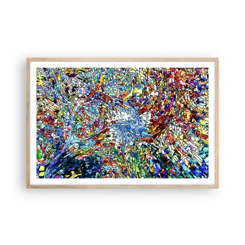 Affisch i ram av ljusek - Glasmålning - droppar - 91x61 cm