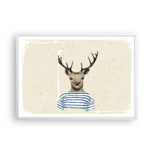 Affisch i vit ram - Ty jag gillar randiga tröjor! - 100x70 cm