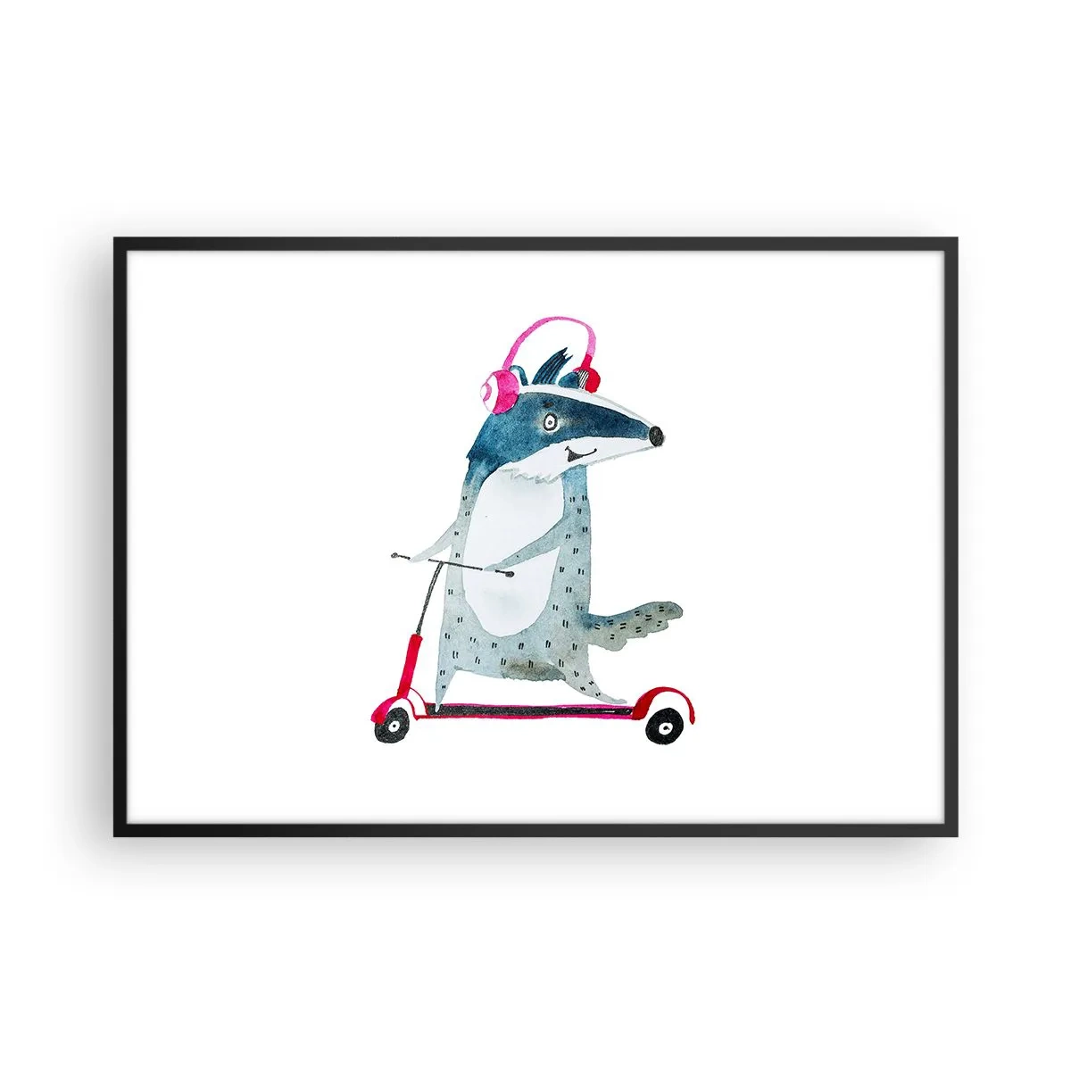 Affisch i svart ram - Grävlingens glädje - 100x70 cm