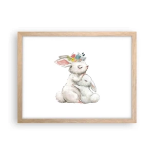 Affisch i ram av ljusek - Alltid bäst hos mamma - 40x30 cm