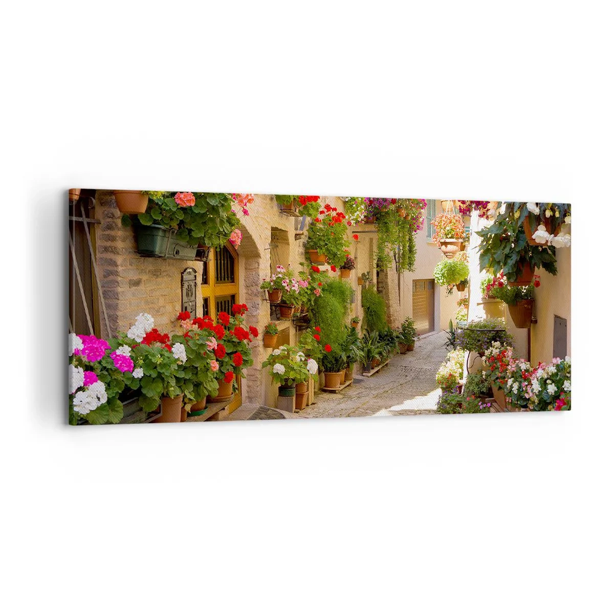 Canvastavla - Bild på duk - I blommornas flod - 100x40 cm