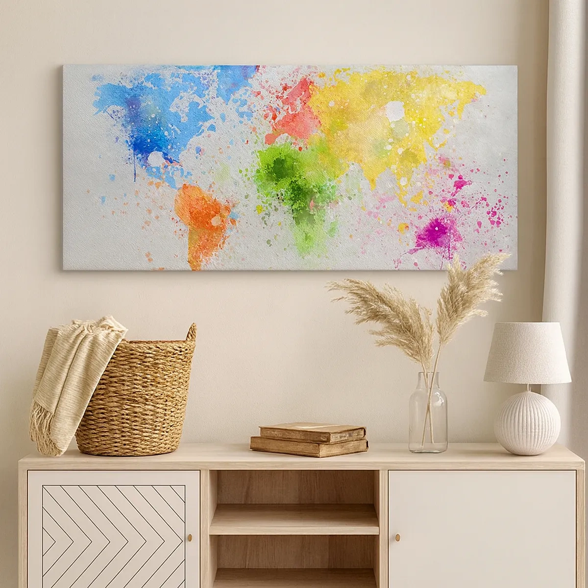 Canvastavla - Bild på duk - Världens alla färger - 30x30 cm