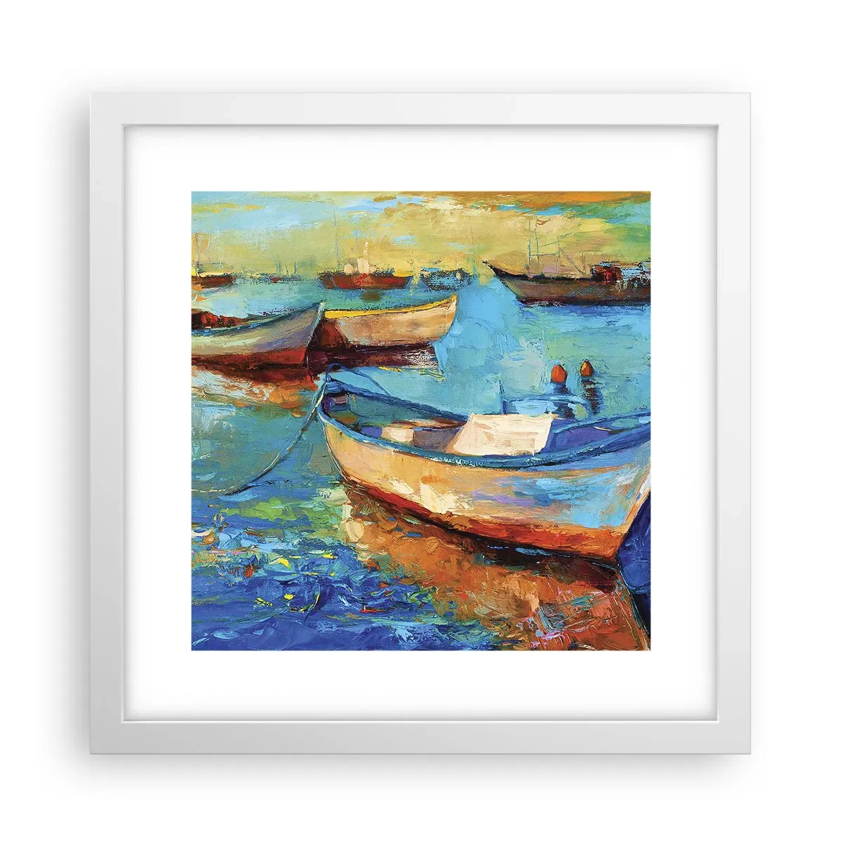 Affisch i vit ram - I en sydlig vik - 30x30 cm