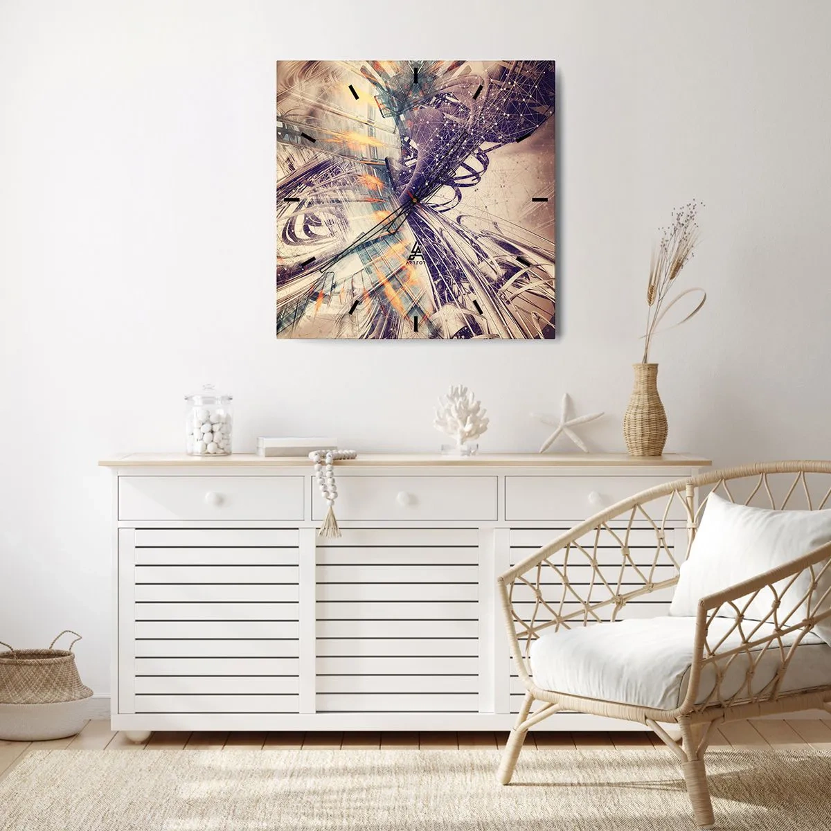 Väggklocka - Klocka på glas - Med hög fart - 30x30 cm