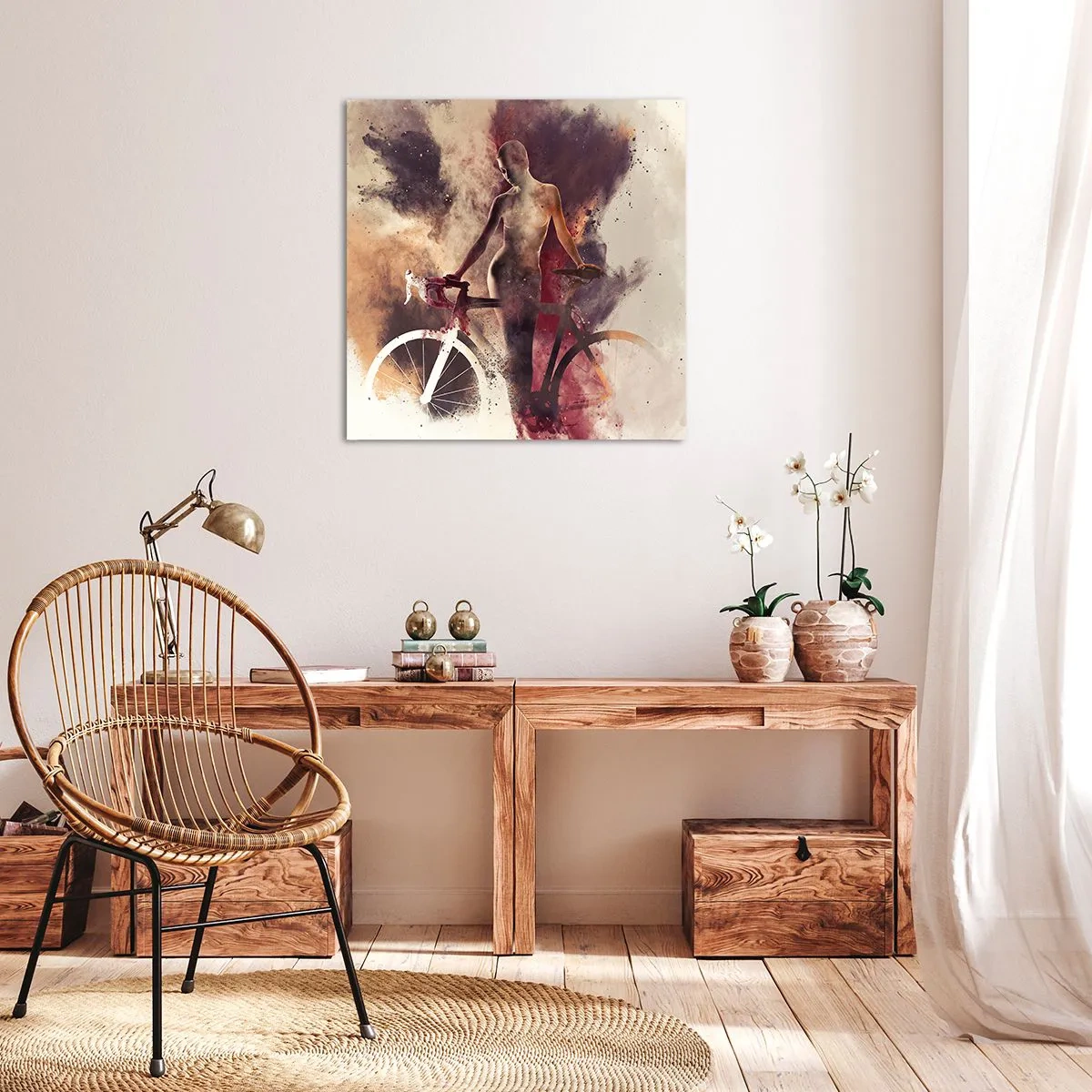 Canvastavla - Bild på duk - Cyklelsjäl i marmorform - 70x70 cm