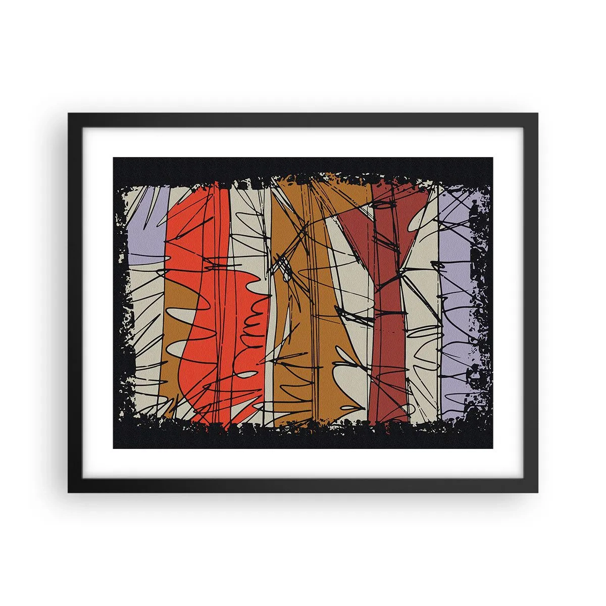 Affisch i svart ram - Spontan komposition - 50x40 cm