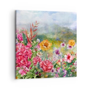 Canvastavla - Bild på duk - En trädgård som blivit galen - 60x60 cm