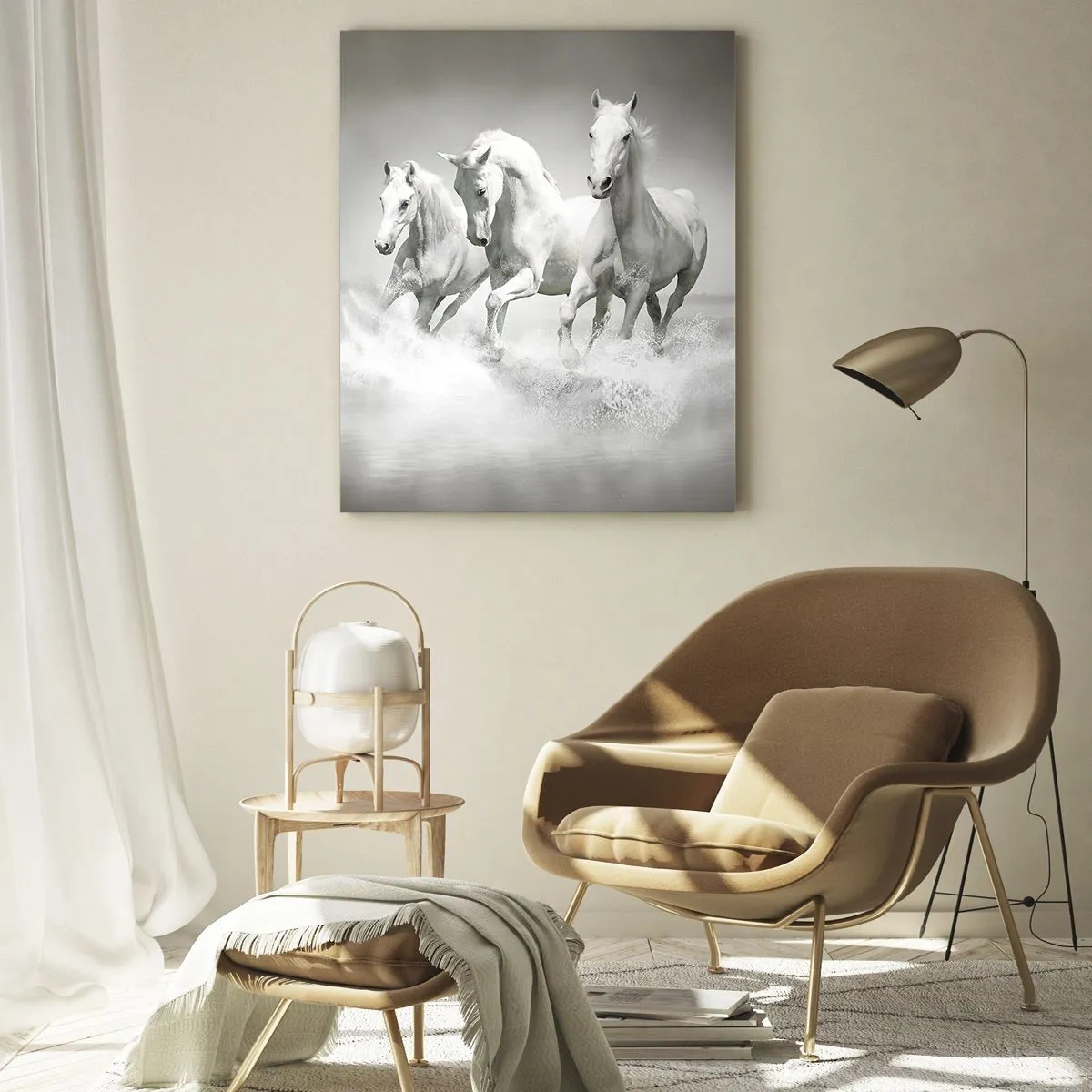 Glastavla - Bild på glas - Vit vildhet - 50x70 cm