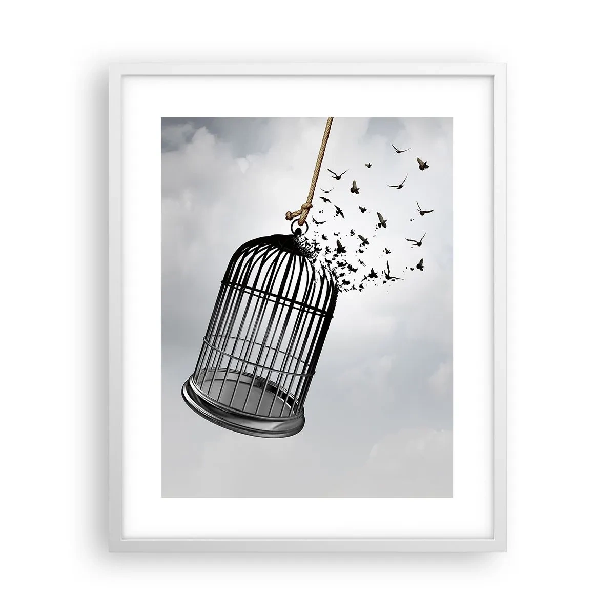 Affisch i vit ram - Tro...Hopp...Frihet! - 40x50 cm