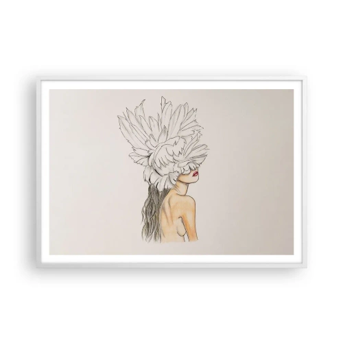 Affisch i vit ram - Krönt skönhet - 100x70 cm