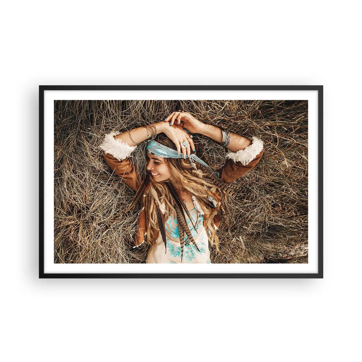 Affisch i svart ram - På väg till kärlekens sommar - 91x61 cm