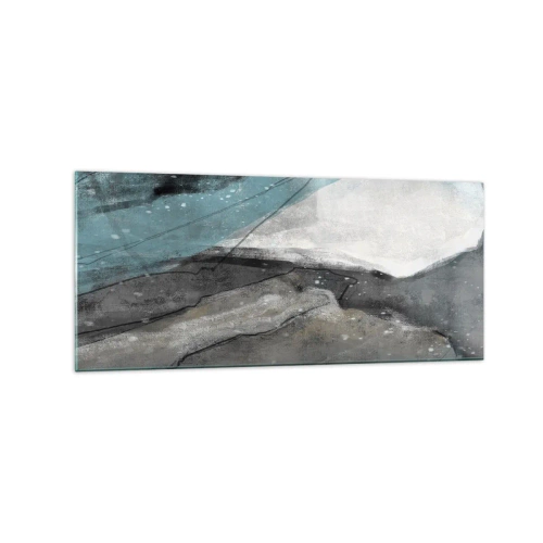 Glastavla - Bild på glas - Abstraktion: stenar och is - 120x50 cm