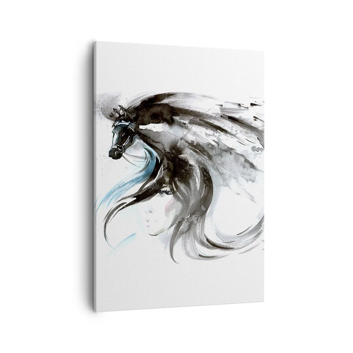 Canvastavla - Bild på duk - Svarta prinsens galopp - 50x70 cm