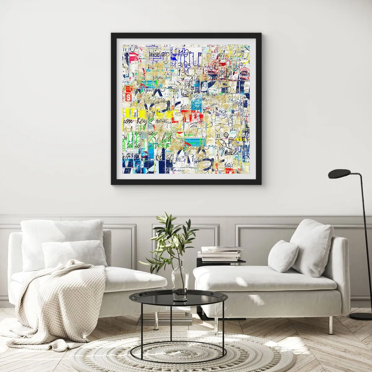 Affisch i svart ram - Helt enkelt gläder ögonen - 60x60 cm