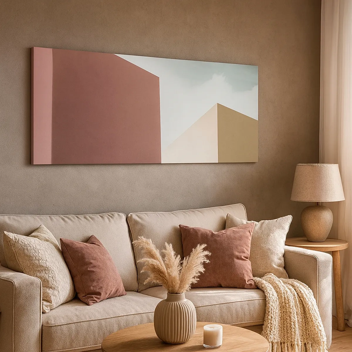 Canvastavla - Bild på duk - Geometri av en solig sommar - 30x30 cm