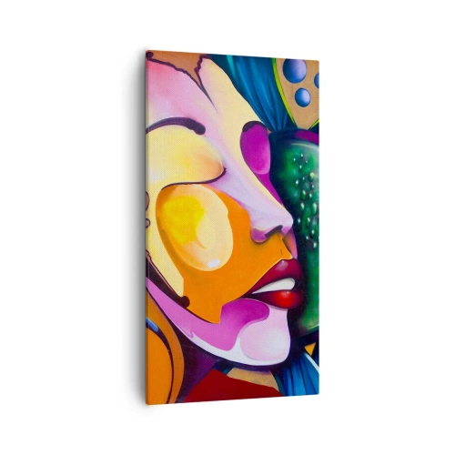 Canvastavla - Bild på duk - Känna på med färg - 55x100 cm