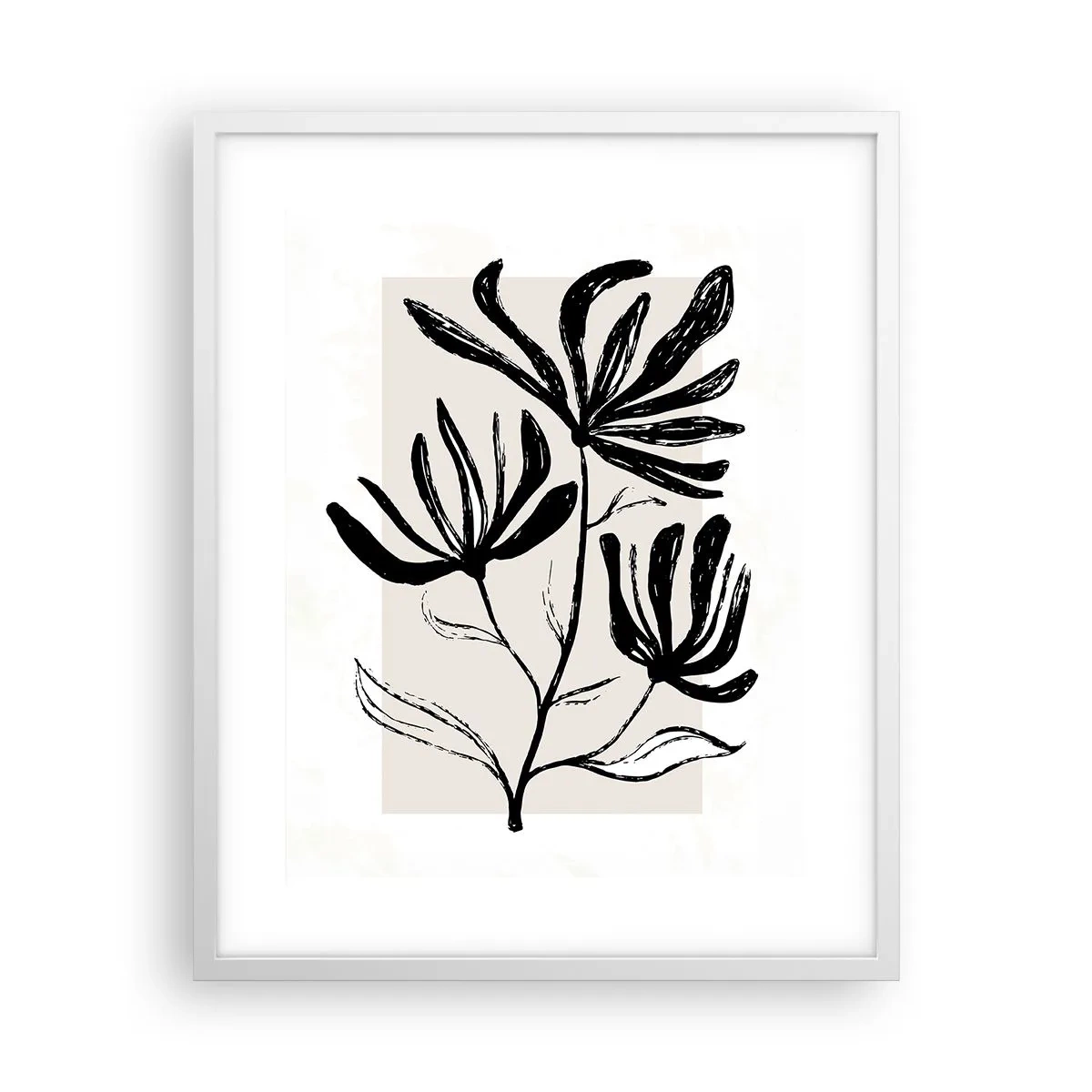 Affisch i vit ram - Skiss för ett herbarium - 40x50 cm