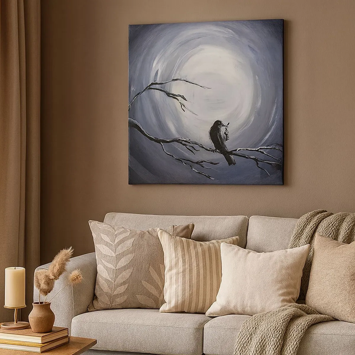 Canvastavla - Bild på duk - Nyckeln till nattens hemlighet - 30x30 cm