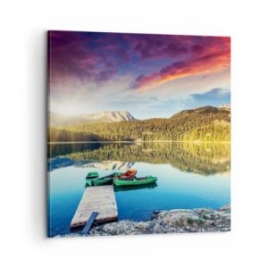 Canvastavla - Bild på duk - Vid spegelklart vatten - 60x60 cm