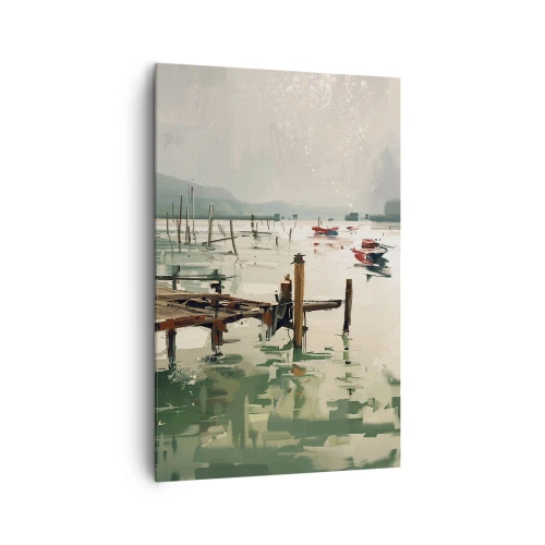 Canvastavla - Bild på duk - Täckt med smält måne - 80x120 cm