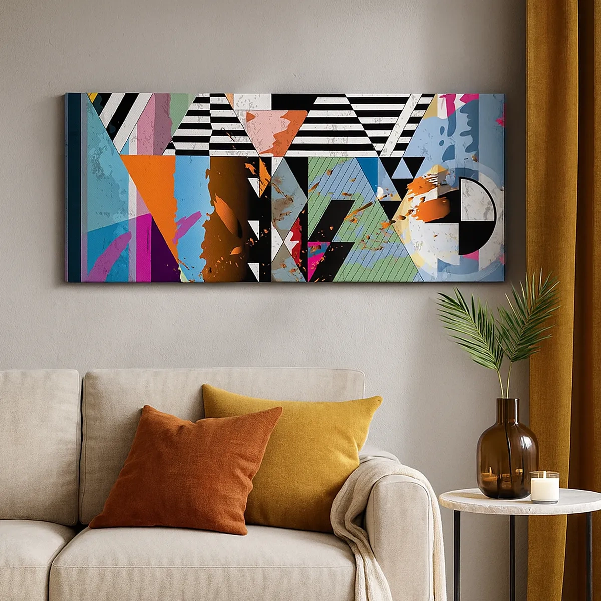 Canvastavla - Bild på duk - Geometriskt och organiskt - 30x30 cm